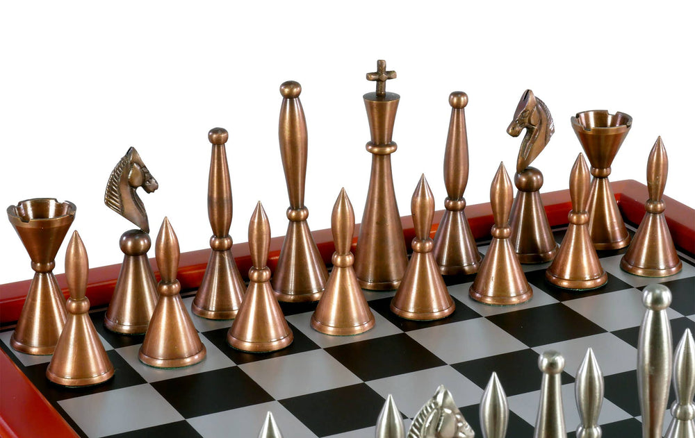 Little Shop of Magic Chess Set - Brass Art Deco with Cherry Stained Chest — Board Game