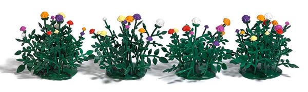Black Forest® Hobby Supply Co Busch 1244 HO Scale Dahlias - Assembled -- pkg(44) — HO Scale Scenery > Busch