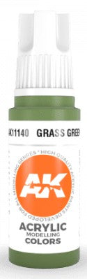 Black Forest® Hobby Supply Co AK Interactive 11140 Grass Green 3G Acrylic Paint 17ml Bottle — Glues, Paints, Tools > AK