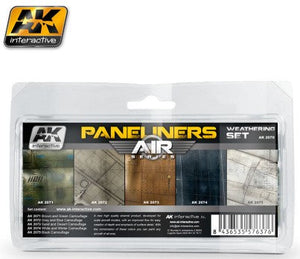Black Forest® Hobby Supply Co AK Interactive 2070 Air Series: Panel Liners Weathering Enamel Paint Set (5 Colo — Glues,