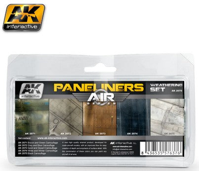 Black Forest® Hobby Supply Co AK Interactive 2070 Air Series: Panel Liners Weathering Enamel Paint Set (5 Colo — Glues,
