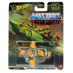 Hot Wheels Pop Culture 2026 - Select Vehicle(s) featuring a detailed Masters of the Universe Wind Raider vehicle with vibrant green and orange colors, perfect for collectors and enthusiasts. Built for Builders. Driven by Discovery. STEM • RC • Drones • Makers • Adventure.