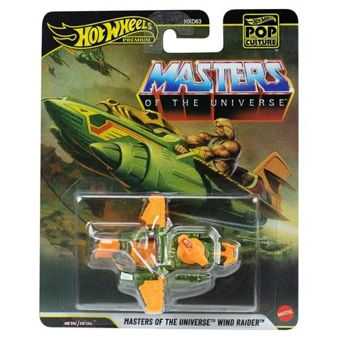 Hot Wheels Pop Culture 2026 - Select Vehicle(s) featuring a detailed Masters of the Universe Wind Raider vehicle with vibrant green and orange colors, perfect for collectors and enthusiasts. Built for Builders. Driven by Discovery. STEM • RC • Drones • Makers • Adventure.