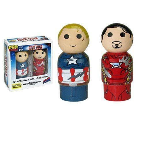 ToyShnip Captain America: Civil War Captain America vs. Iron Man Pin Mate Wooden Figure S — Toys & Games