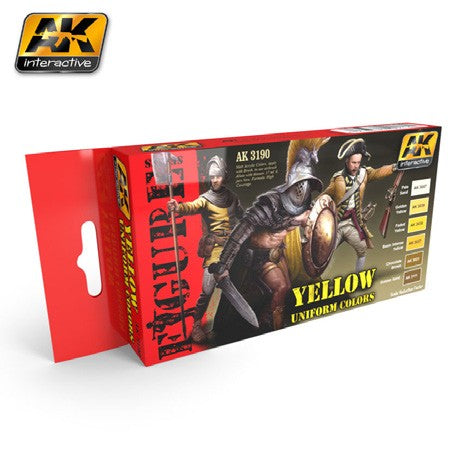 Black Forest® Hobby Supply Co AK Interactive 3190 Figure Series: Yellow Uniform Colors Acrylic Paint Set (6 Co — Glues,