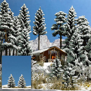 Black Forest® Hobby Supply Co Busch 6151 HO Scale Snow Covered Spruce pkg(2) -- 55mm — HO Scale Scenery > Busch