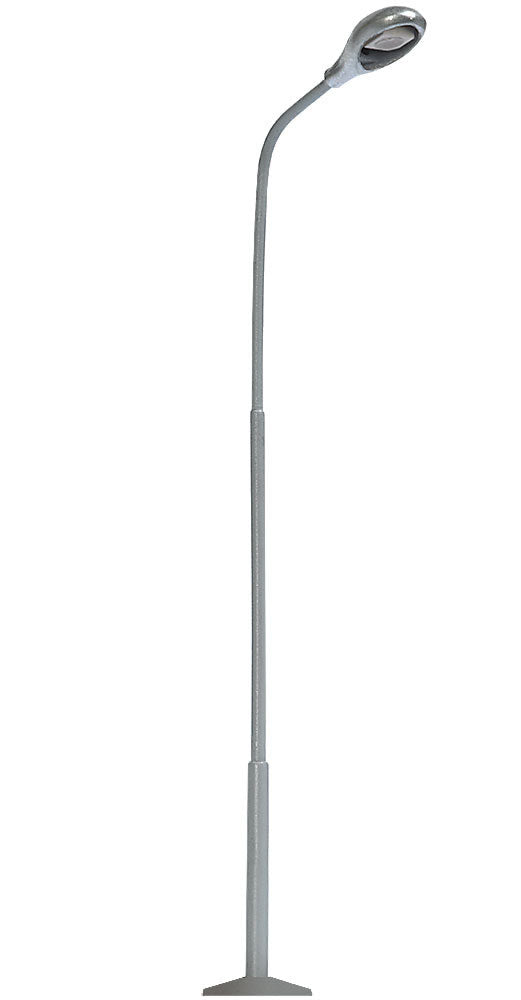 Black Forest® Hobby Supply Co Busch 4155 HO Scale Metal-Mast Street Light w/White LED -- Silver - 3-1/2" — HO Scale Lighting