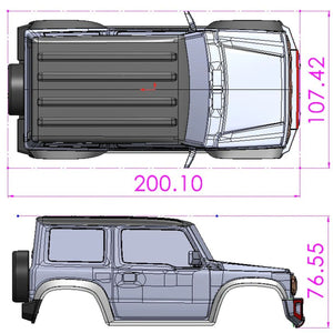 Carisma MSA-1E Jimny JB74 Painted Body Set, Blue