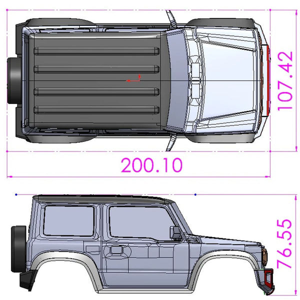 Carisma MSA-1E Jimny JB74 Painted Body Set, Yellow