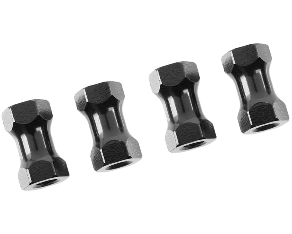Corally Chassis Post - 10mm - Aluminum - Black - 4 pcs