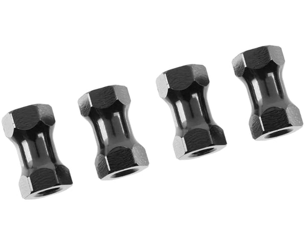 Corally Chassis Post - 10mm - Aluminum - Black - 4 pcs
