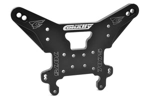 Corally Shock Tower, Asuga XLR, Rear, Swiss Made 7075 T6, 5mm, Hard Anodized, Black, Made In Italy
