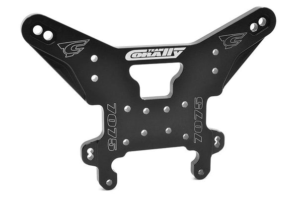 Corally Shock Tower, Asuga XLR, Rear, Swiss Made 7075 T6, 5mm, Hard Anodized, Black, Made In Italy