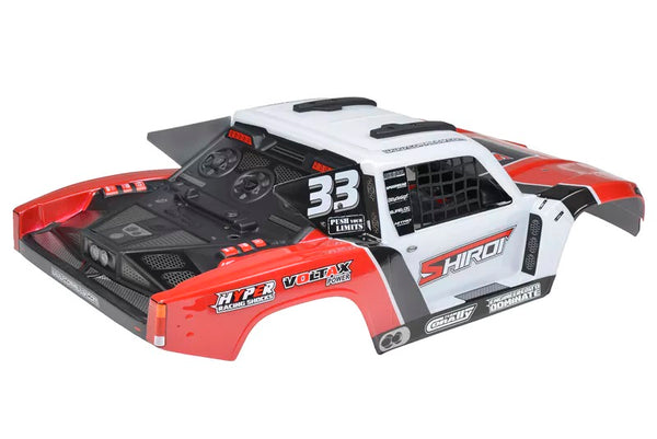Corally Polycarbonate Body Shiroi+ Driver Interior + Roll Cage + Body Accessories - Decals - Red - Cut - 1pc