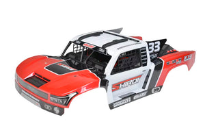 Corally Polycarbonate Body Shiroi+ Driver Interior + Roll Cage + Body Accessories - Decals - Red - Cut - 1pc