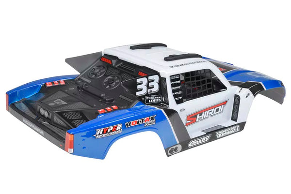 Corally Polycarbonate Body Shiroi+ Driver Interior + Roll Cage + Body Accessories - Decals - Blue - Cut - 1p
