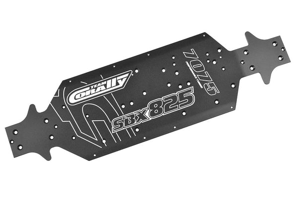 Corally Chassis, SWB, SBX-825, Xtreme, Swiss Made 7075 T6, 3mm, Hard Anodised, Black, Made in Italy