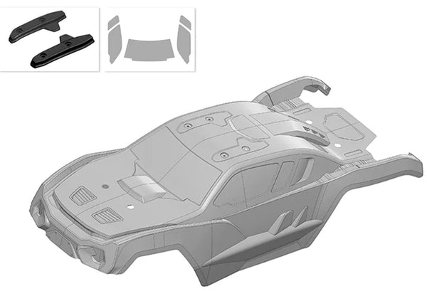Corally Polycarbonate Body - Kagama 4 - Clear - Cut - Decals - 1pc