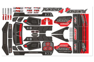 Body Decal Sheet - Punisher 4 - Pre-Cut - Color Red - 1pc