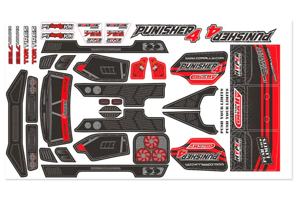 Body Decal Sheet - Punisher 4 - Pre-Cut - Color Red - 1pc