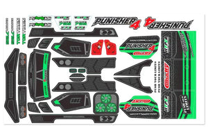 Body Decal Sheet - Punisher 4 - Pre-Cut - Color Green - 1pc
