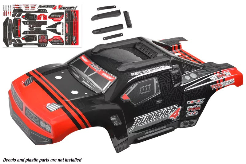 Corally Polycarbonate Body - Punisher 4 - Painted - Cut - Decals - Color Red - 1pc