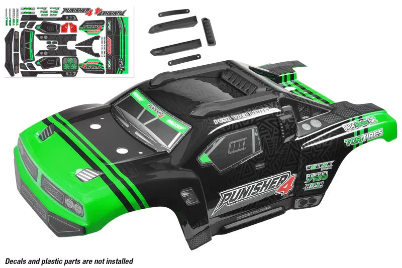 Corally Polycarbonate Body - Punisher 4 - Painted - Cut - Decals - Color Green - 1pc