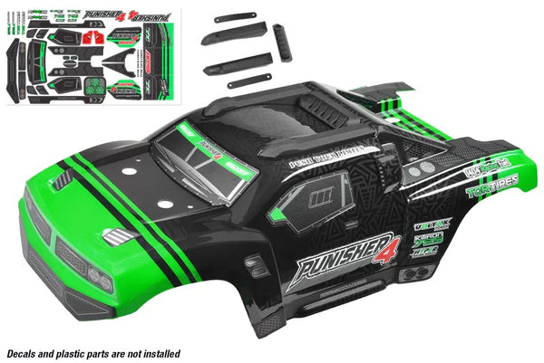Corally Polycarbonate Body - Punisher 4 - Painted - Cut - Decals - Color Green - 1pc