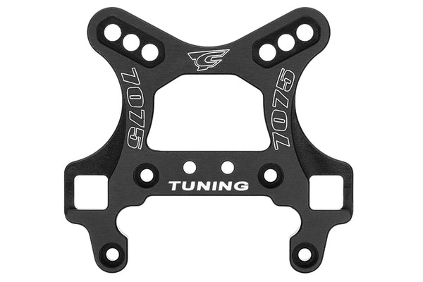 Corally Front Shock Tower, 5mm Swiss 7075 T6 Aluminum, Black, fits Python XP, Radix 4s, Radix 6S