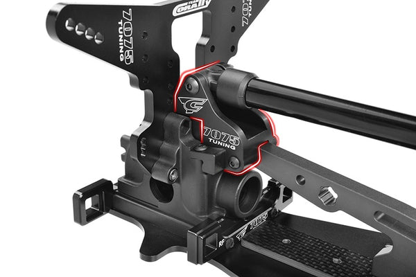 Corally Chassis Brace Holder, Shock Tower Stiffener, Rear, Swiss Made 7075 T6, Black, Made in Italy