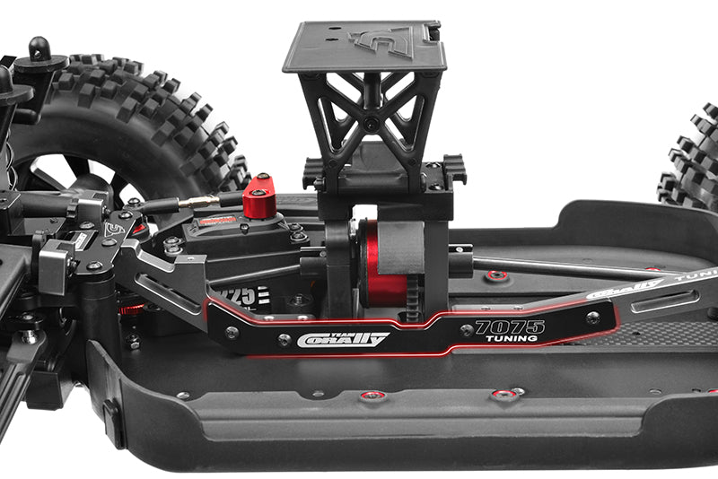 Corally Chassis Stiffener - XTR - Center - Swiss Made 7075 T6 Aluminum - 3mm - Hard Anodized - Black