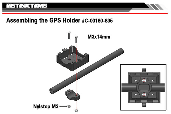 Team Corally - Performance Data Logger Holder for TC GPS, Composite, 1 Set