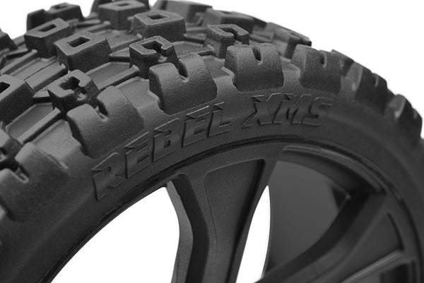 Corally Asuga XLR Off-Road Low Profile Tires Glued on Black 1 pair
