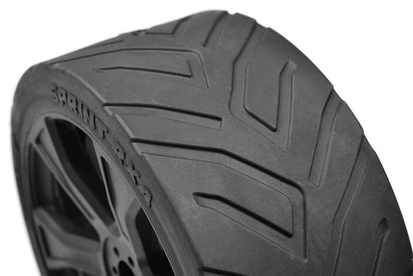 Corally Sprint RXA, Asuga XLR Street Tires, Low Profile, Glued on Black Rims, 1 pair