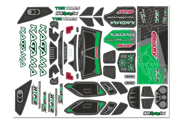Body Decal Sheet, Kagama XP 6S, Pre-Cut, Green Color, 1pc