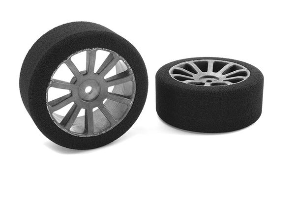 Corally Attack Foam Tires, for 1/10 GP Touring, 42 Shore, 26mm Front, Carbon Rims