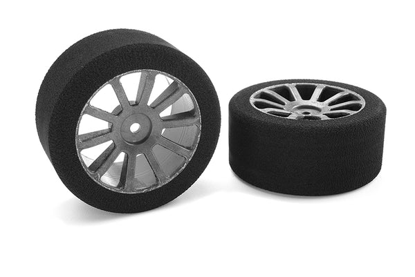Corally Attack Foam Tires, for 1/10 GP Touring, 40 Shore, 30mm Rear, Carbon Rims