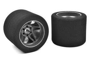 Corally Attack Foam Tires 1/8 Track 37 Shore Rear 76mm Carbon Rims 2 pcs
