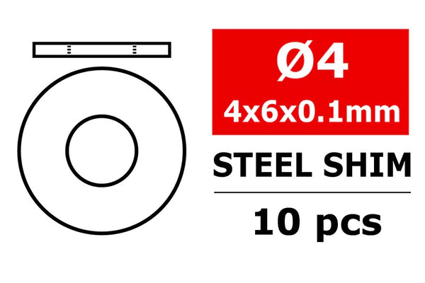 Steel Metric Shim - 4x6x0.1mm - 10pcs