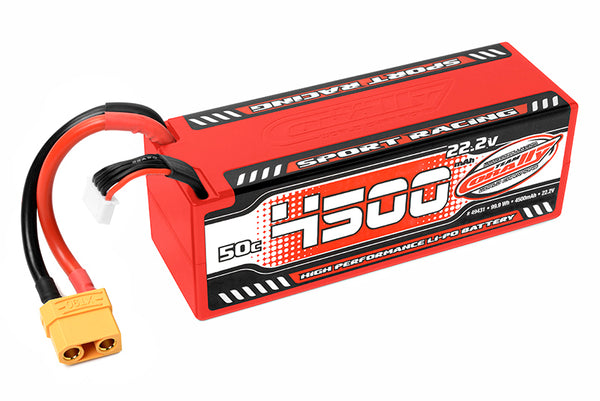 Corally 4500mAh 22.2v 6S 50C Hardcase Sport Racing LiPo Battery with Hardwired XT90 Connector