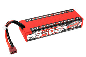 Corally 5400mAh 7.4v 2S 50C Hardcase Sport Racing LiPo Battery with Hardwired T-Plug Connector
