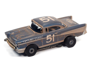 Auto World 1957 Chevy Bel Air Heat Twin Pack Thunderjet Tjet AFX HO Slot Car