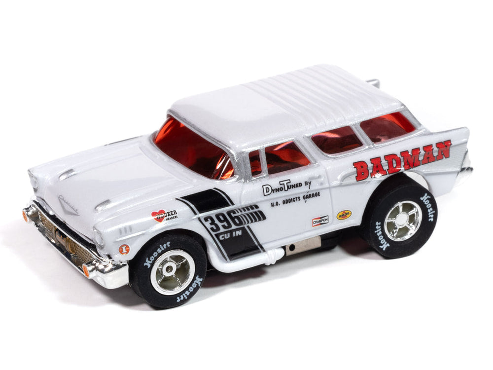 Auto World Exclusive '57 Chevy Nomad Badman White HO Slot Car for AFX Limited