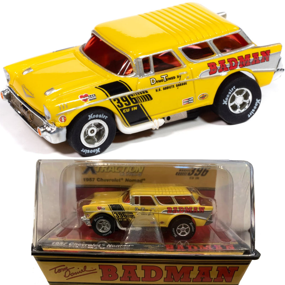 Auto World Exclusive '57 Chevy Nomad Badman Yellow HO Slot Car for AFX Limited