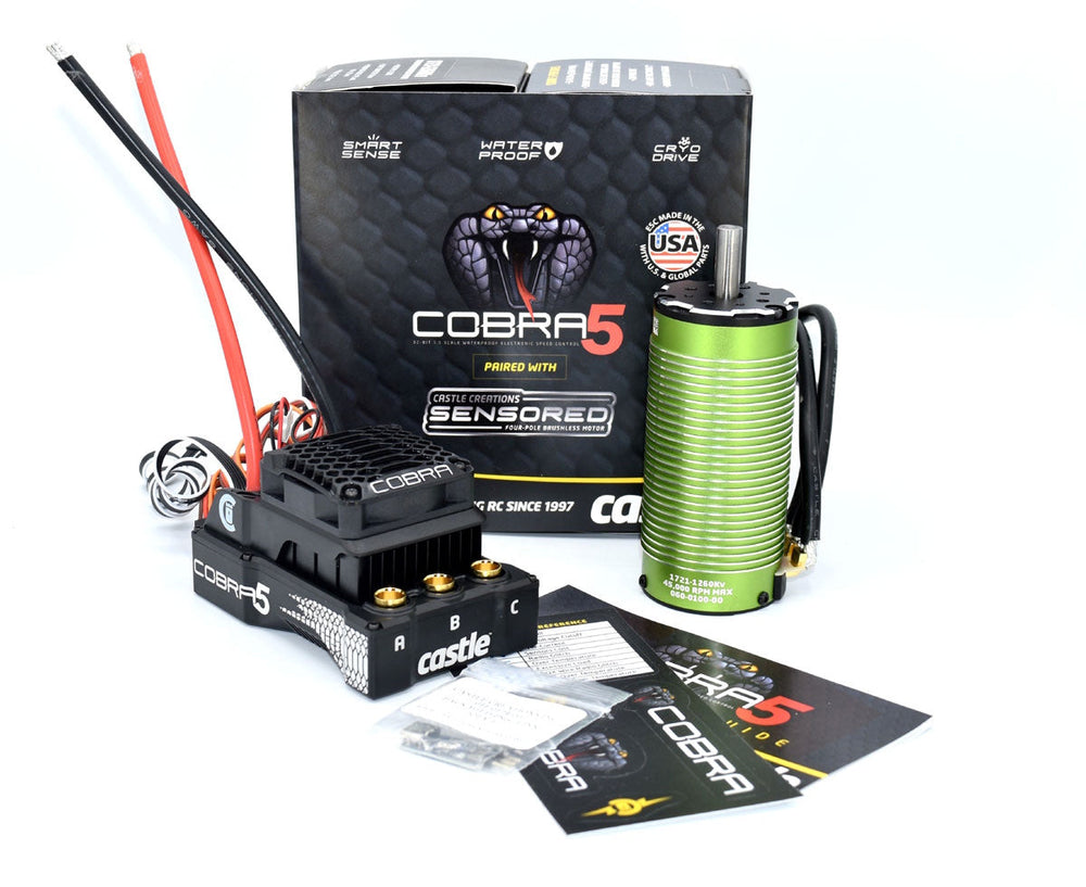 Castle Creations Cobra 5 8S 33.6V ESC 20A PEAK BEC w/1721-1260KV Motor Combo