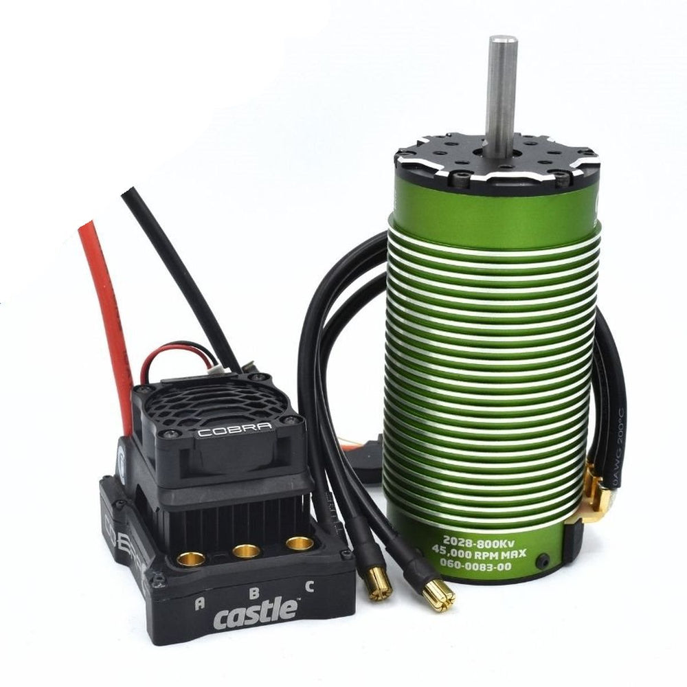 Castle Creations - Cobra 6, 33.6V, 8A Peak BEC ESC w/ 2028-800KV Sensored Motor