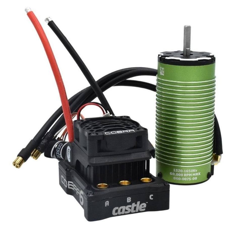 Castle Creations - Cobra 6, 33.6V, 8A Peak BEC ESC w/ 1520-1650KV Sensored Motor