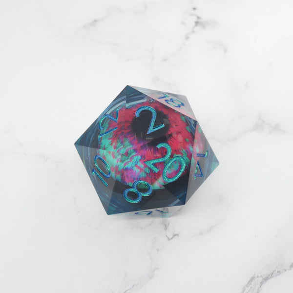 D20 Collective Cthulhu's Eye | Giant D20 Moving Eye DnD Dice | Acrylic RPG Gaming Dice