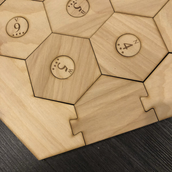 5-6 Player Catan Compatible Board Set with Laser Etched Terrain, Border and Number Pieces