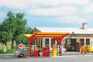 Black Forest® Hobby Supply Co Busch 1917 HO Scale Minol Gas Station -- Laser-Cut Kit — HO Scale Structures > Busch